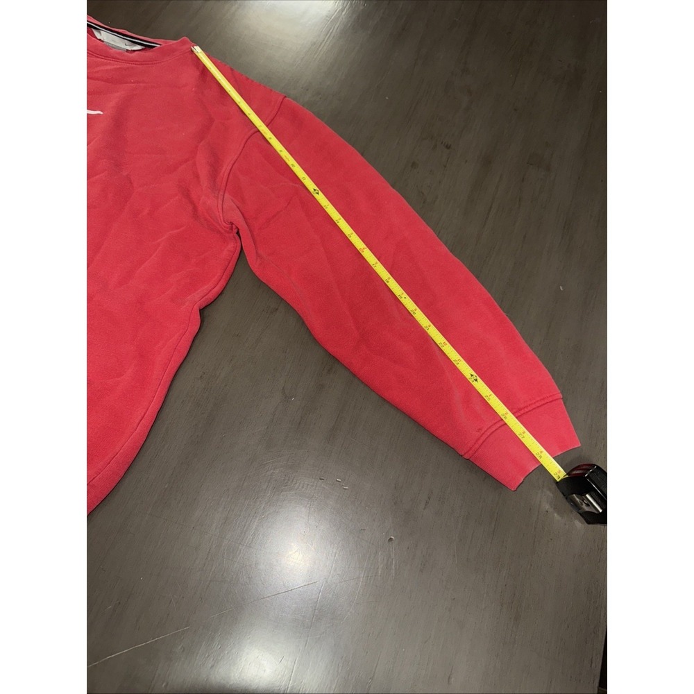 Vintage Nike Crewneck Sweatshirt Size‎ large center swoosh 90s nike Red Gray - Picture 9 of 10
